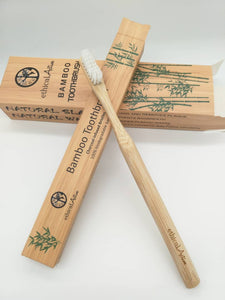 Eco Bamboo Toothbrush- Single White or Black bristles